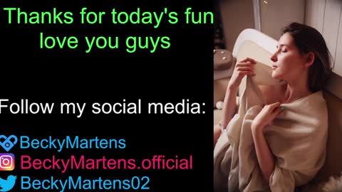 BeckyMartens come join me on    while im offline here  online show from 19, 1, 2025