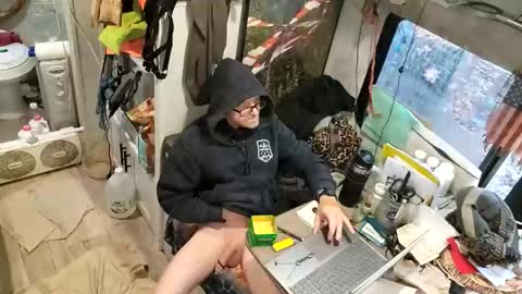 Snapshot of brushsquach chatting on 14, 12, 2025 Steve... aka SkinnieDippin aka TimberTramp online show from 14, 12, 2025