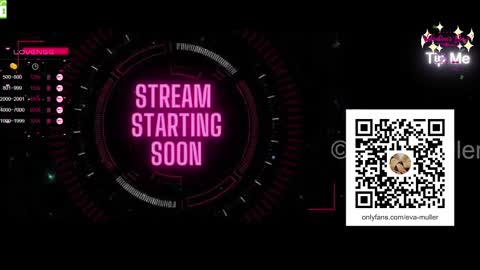 Snapshot of eva69muller chatting on 14, 2, 2025 Eva  next show  8pm CEST AMST online show from 14, 2, 2025