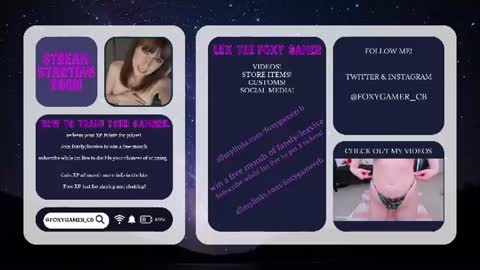 Snapshot of foxy_gamer chatting on 13, 6, 2026 Lex Vive foxygamer cb online show from 13, 6, 2026