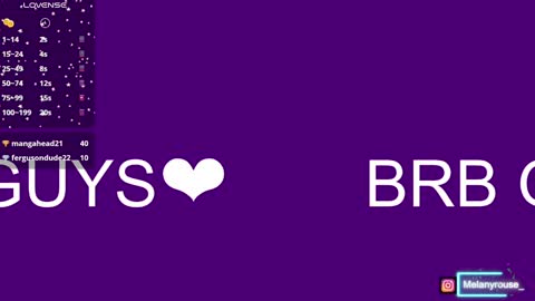 Snapshot of melanyrouse1 chatting on 21, 1, 2025 melanyrouse1 online show from 21, 1, 2025