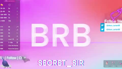 Snapshot of secret_sir chatting on 28, 4, 2026 Dean Carter online show from 28, 4, 2026