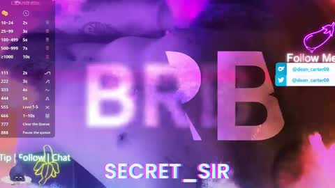 Snapshot of secret_sir chatting on 7, 5, 2026 Dean Carter online show from 7, 5, 2026